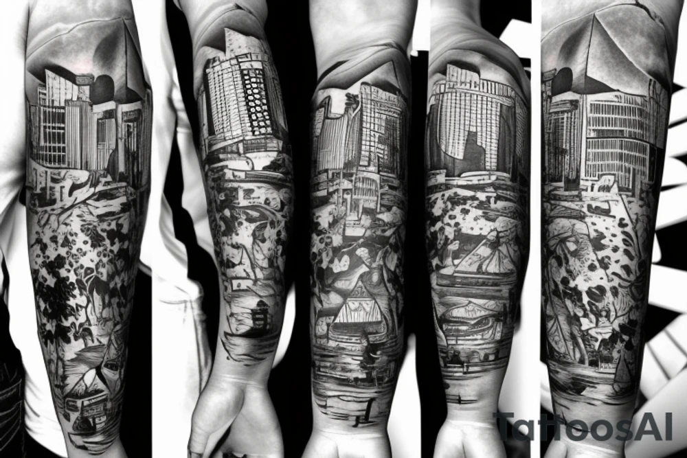 South San Diego skyline tattoo idea