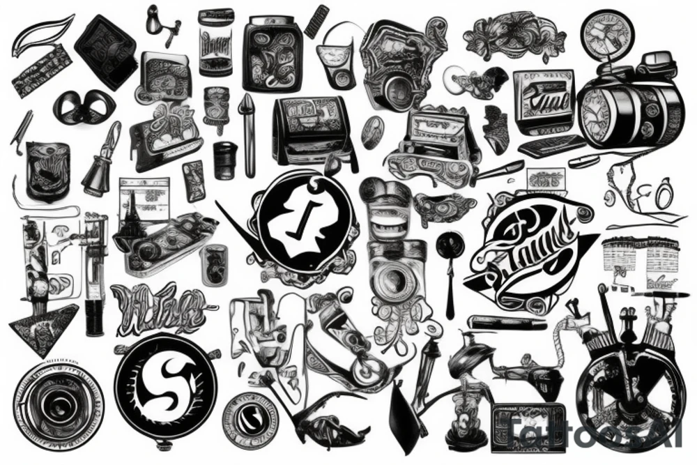 old school elements tattoo idea
