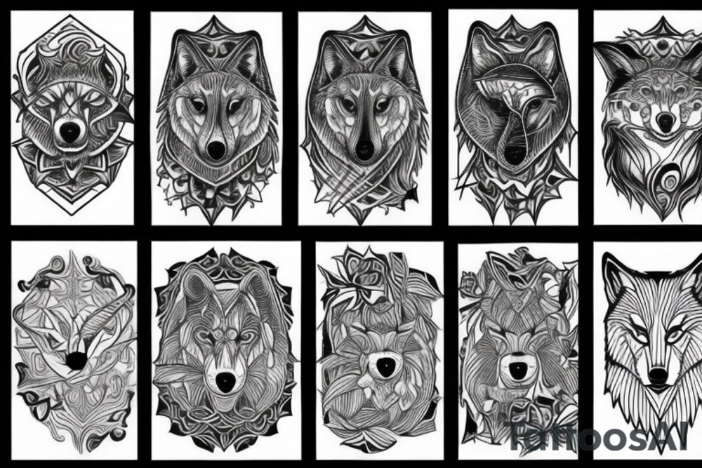 Wolf howling tattoo idea