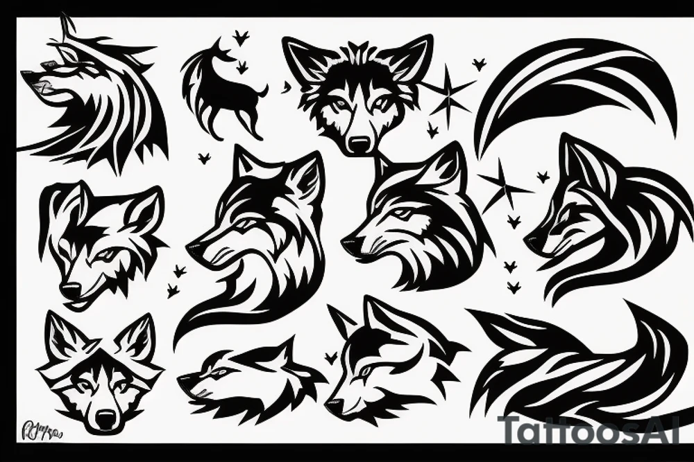 Wolf howling tattoo idea