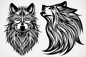 Wolf howling tattoo idea