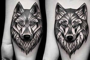 Simple outline of wolf tattoo idea
