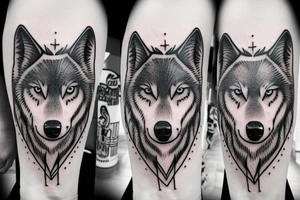 Simple outline of wolf tattoo idea