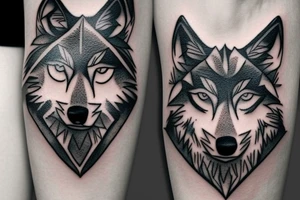 Simple outline of wolf tattoo idea
