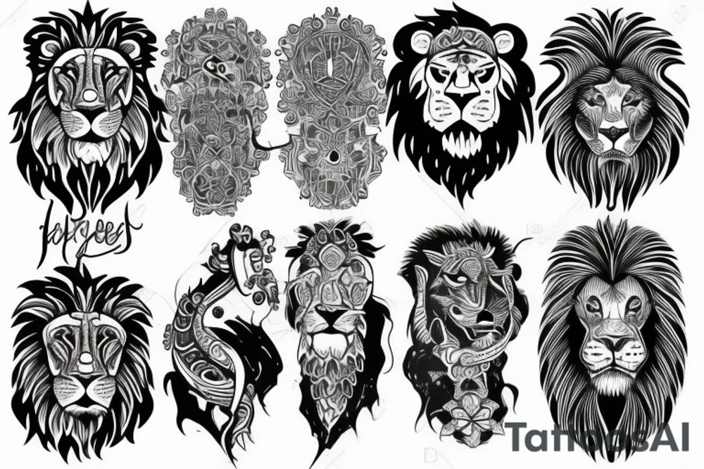 sleeve tattoo lion tattoo idea