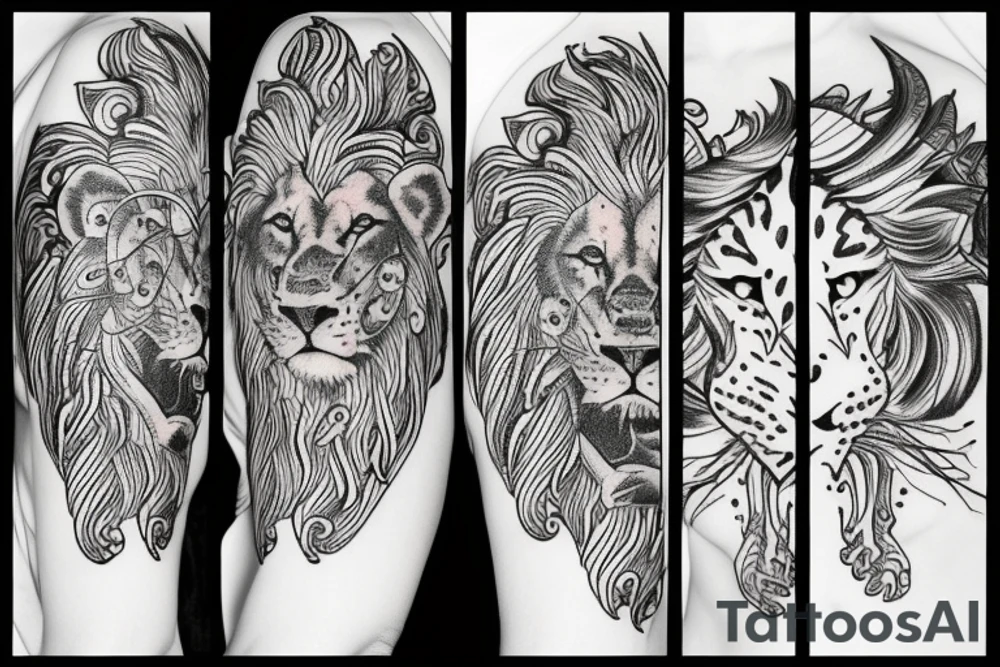 sleeve tattoo lion tattoo idea