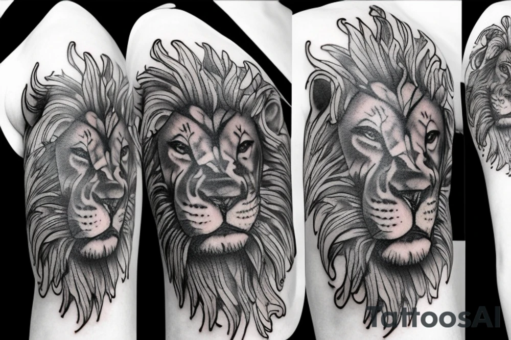 sleeve tattoo lion tattoo idea