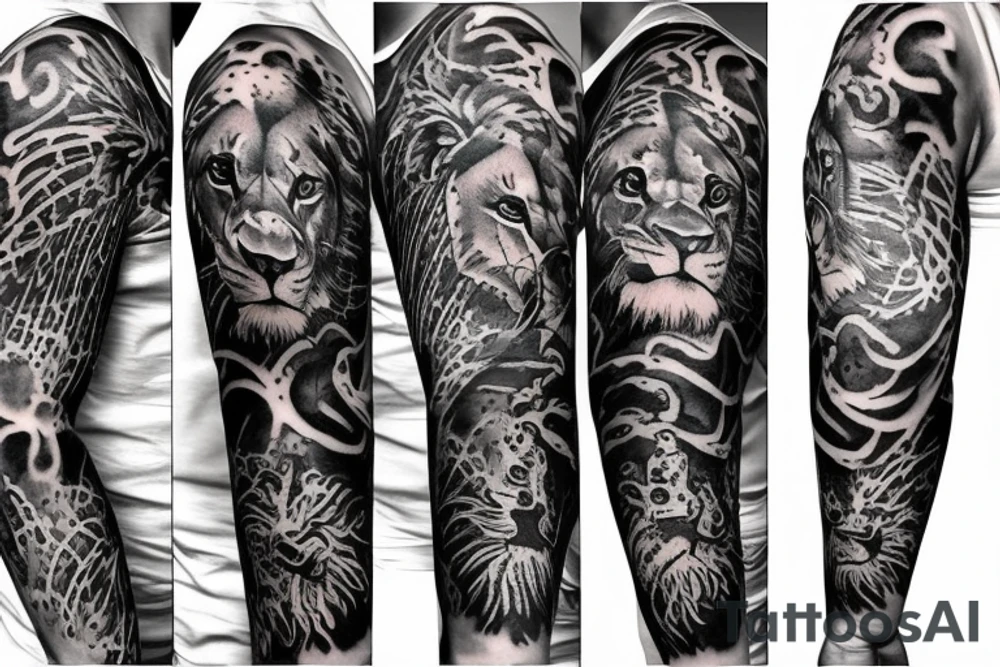 sleeve tattoo lion tattoo idea