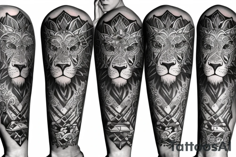 sleeve tattoo lion tattoo idea