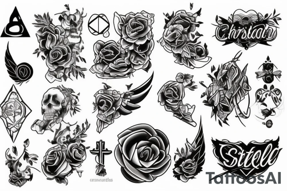 christian stensil tattoo idea
