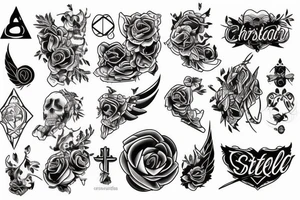 christian stensil tattoo idea