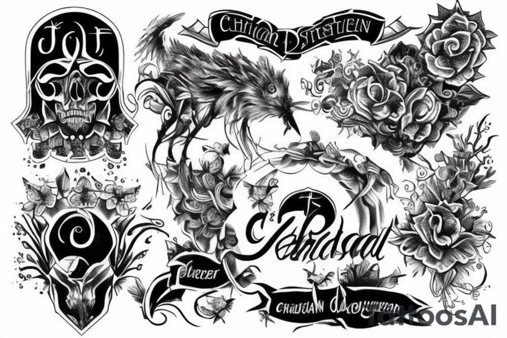 christian stensil tattoo idea
