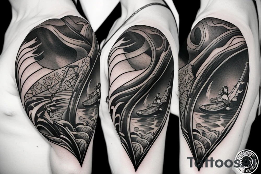 Whitewater kayak tattoo idea