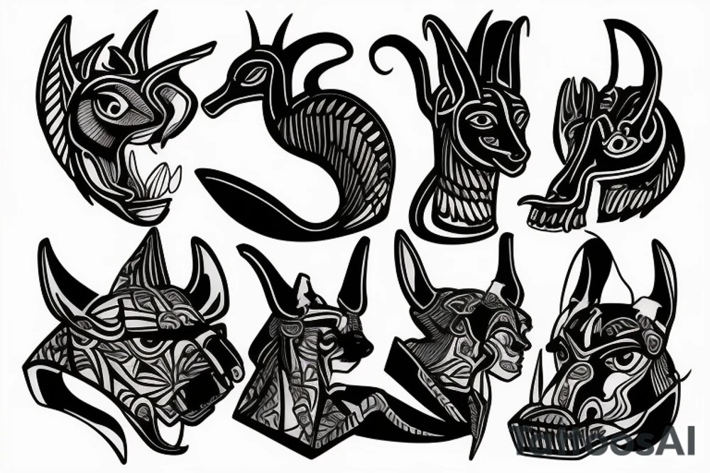 Anubis fulbody tattoo idea