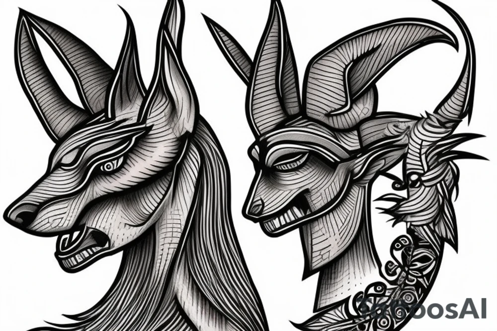 Anubis fulbody tattoo idea