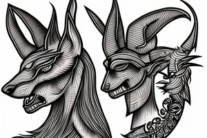 Anubis fulbody tattoo idea