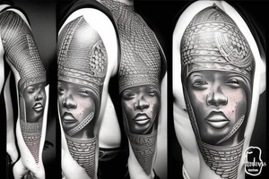 African warrior tattoo idea