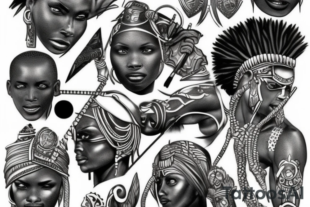 African warrior tattoo idea