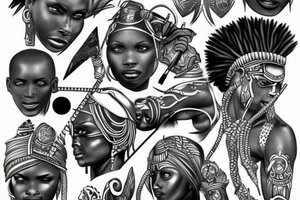 African warrior tattoo idea