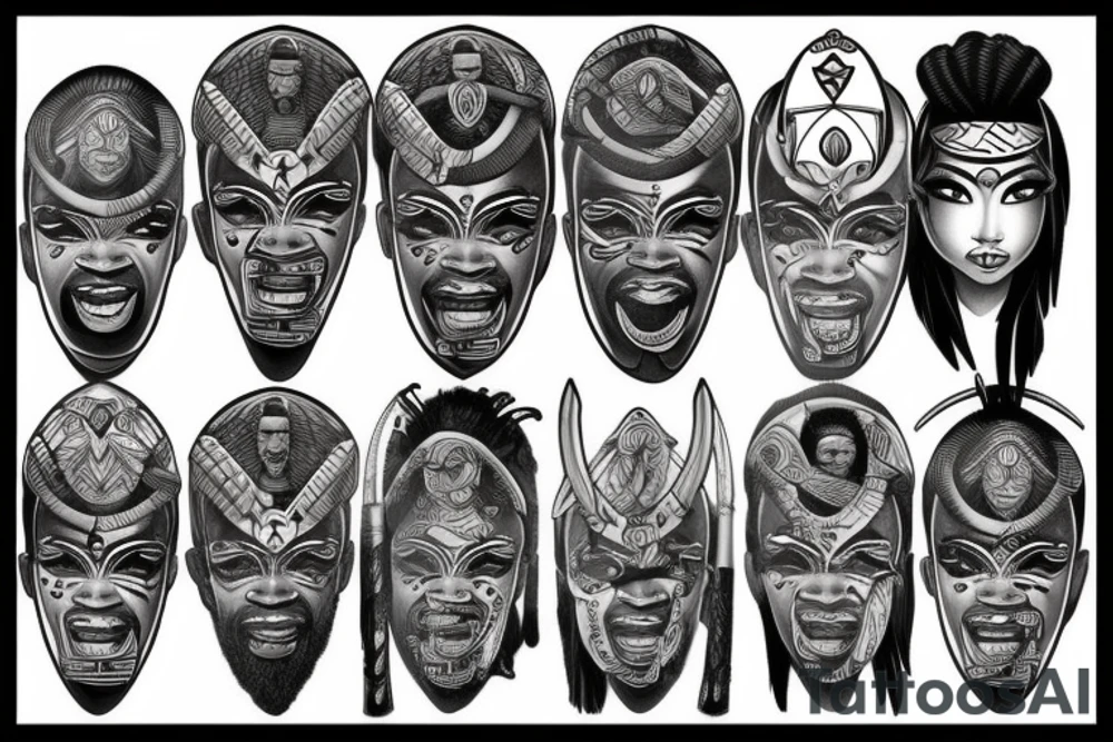 African warrior tattoo idea