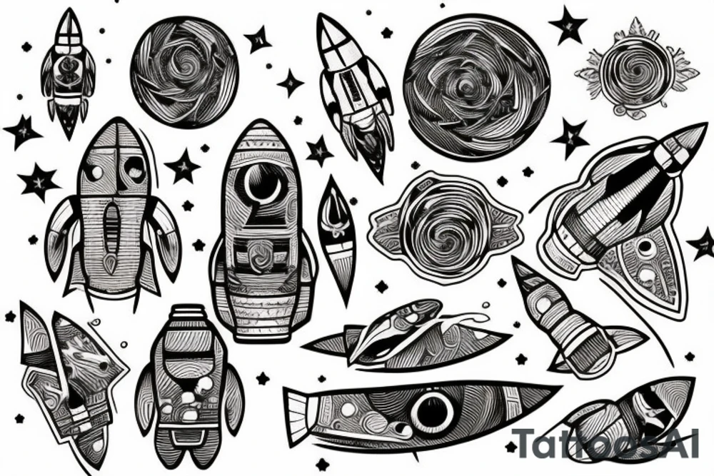 rocket tattoo idea