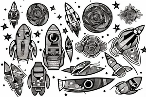 rocket tattoo idea