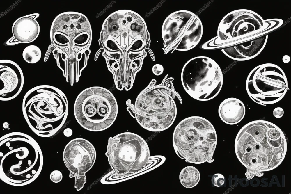 solar system tattoo idea