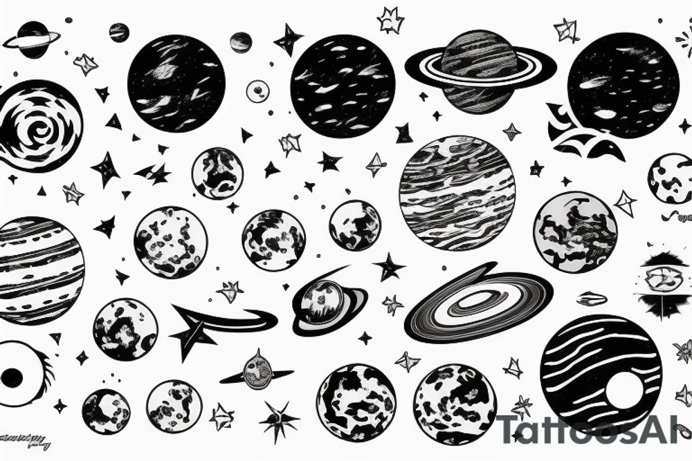 solar system tattoo idea