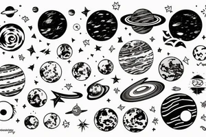 solar system tattoo idea