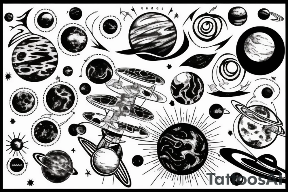 solar system tattoo idea