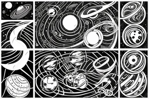 solar system with orbits tattoo idea