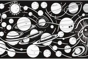 solar system with orbits tattoo idea