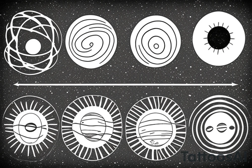 solar system with orbits tattoo idea