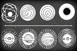 solar system with orbits tattoo idea