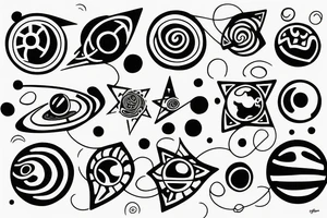 solar system with orbits tattoo idea