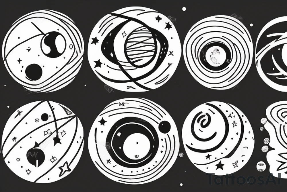 solar system with orbits tattoo idea