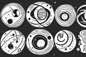 solar system with orbits tattoo idea
