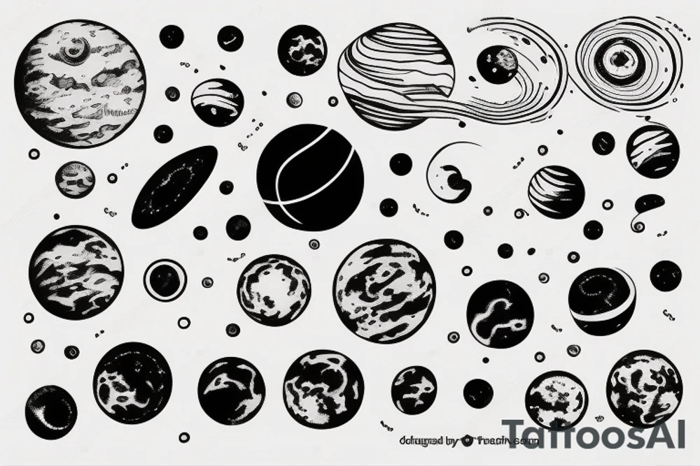 solar system with orbits tattoo idea