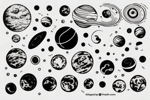 solar system with orbits tattoo idea