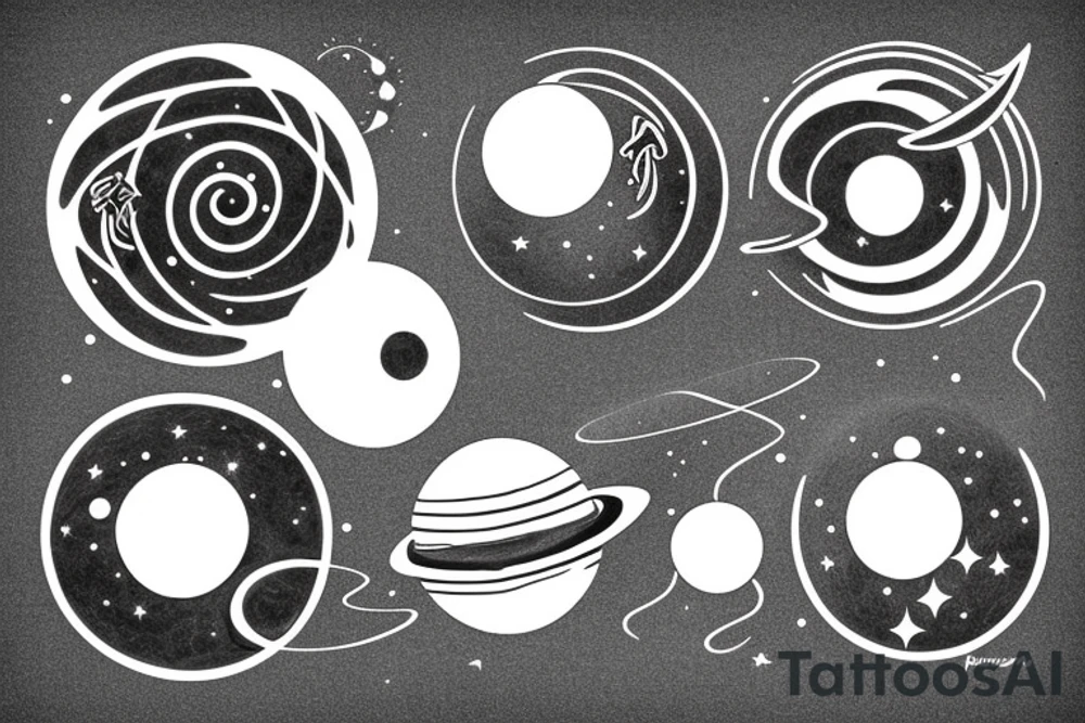 solar system with orbits tattoo idea