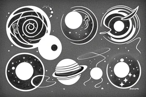 solar system with orbits tattoo idea