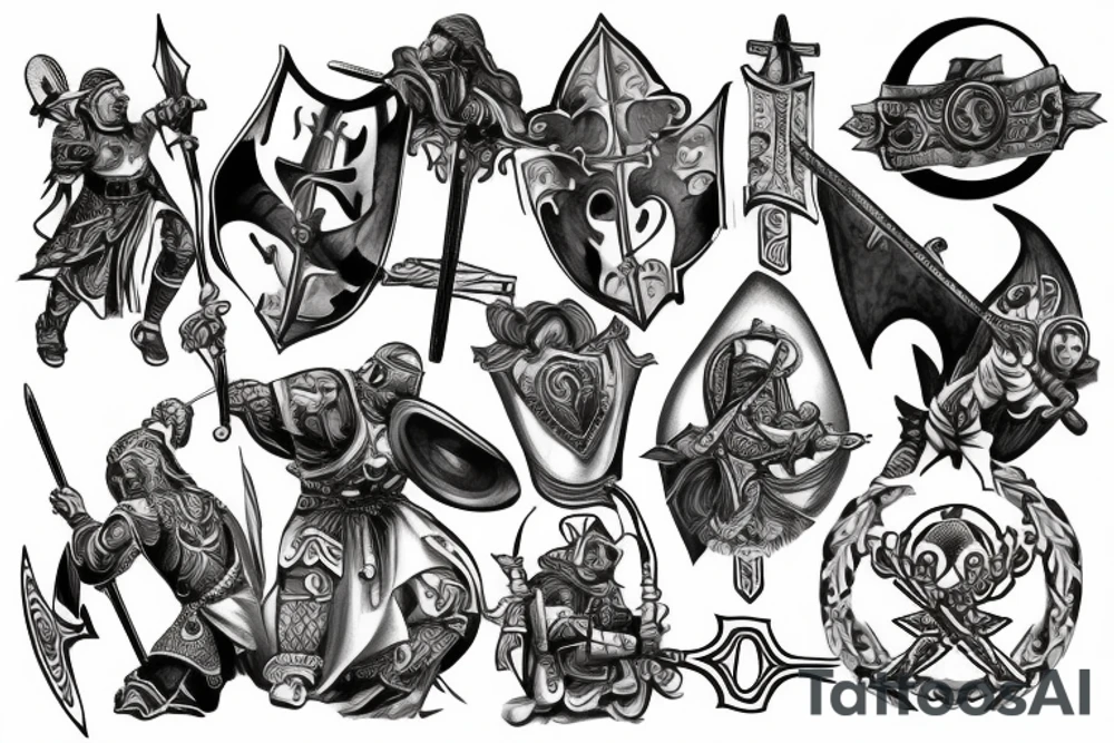 Warrior crusader tattoo idea