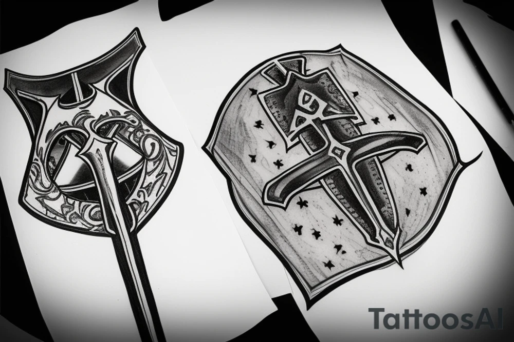 Crusader with shield tattoo idea