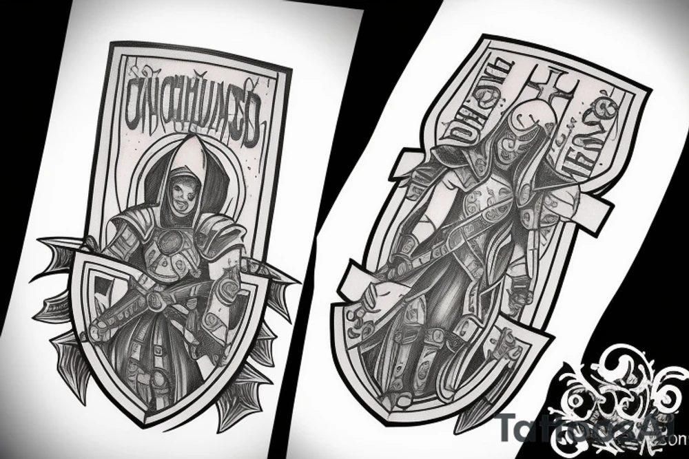 Crusader with shield tattoo idea
