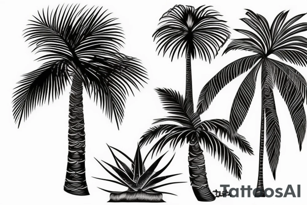 Mallorca vacation Palm tree with 7 leaves 39° 34' 0.12 N 2° 38' 58.92 E tattoo idea