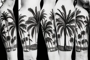 Mallorca vacation Palm tree with 39° 34' 0.12 N 2° 38' 58.92 E tattoo idea