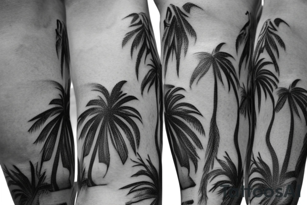 Palm with the Longitude and latitude of Palma de Mallorca: 39° 34' 0.12 N 2° 38' 58.92 E tattoo idea
