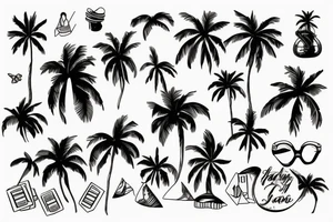 Palm Party Vacation tattoo idea