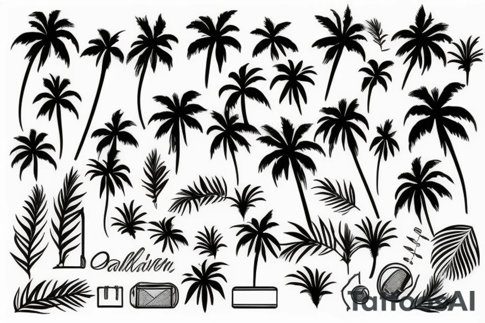 Palm Party Vacation tattoo idea