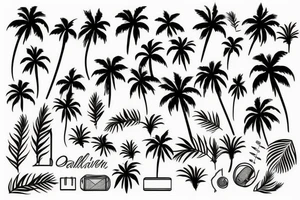 Palm Party Vacation tattoo idea